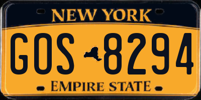 NY license plate GOS8294