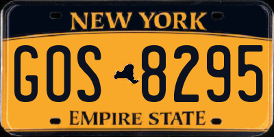 NY license plate GOS8295