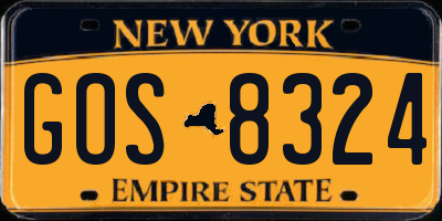 NY license plate GOS8324