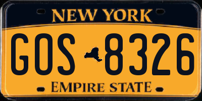 NY license plate GOS8326