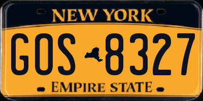 NY license plate GOS8327