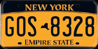 NY license plate GOS8328