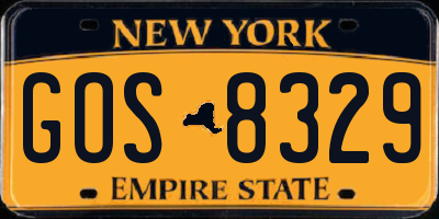 NY license plate GOS8329