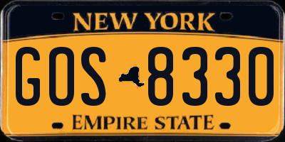 NY license plate GOS8330