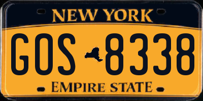 NY license plate GOS8338