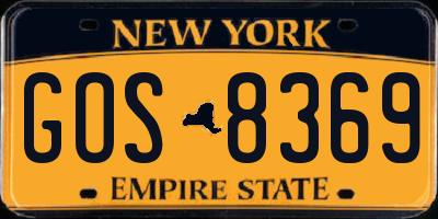 NY license plate GOS8369