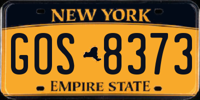 NY license plate GOS8373