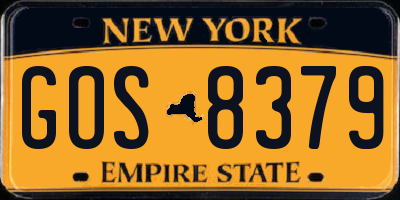 NY license plate GOS8379