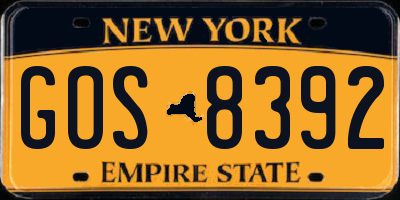 NY license plate GOS8392