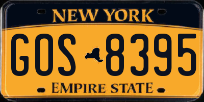 NY license plate GOS8395