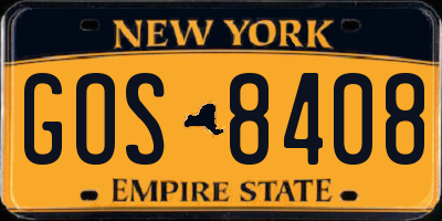 NY license plate GOS8408