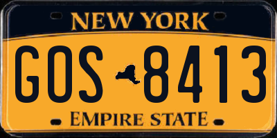 NY license plate GOS8413