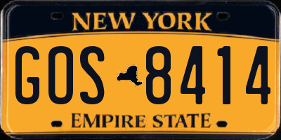 NY license plate GOS8414