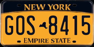 NY license plate GOS8415