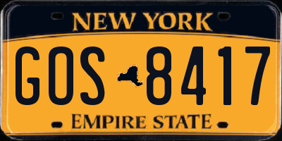 NY license plate GOS8417