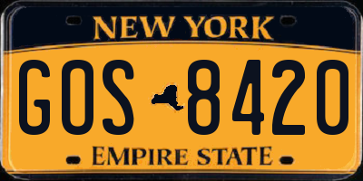 NY license plate GOS8420
