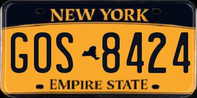 NY license plate GOS8424