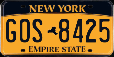 NY license plate GOS8425
