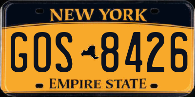 NY license plate GOS8426