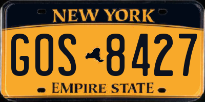 NY license plate GOS8427