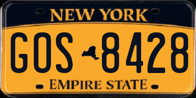 NY license plate GOS8428