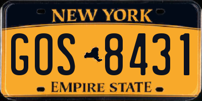 NY license plate GOS8431