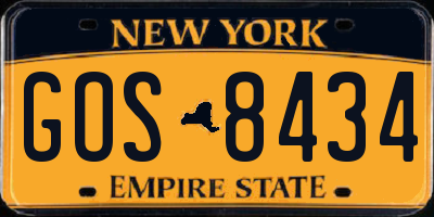 NY license plate GOS8434
