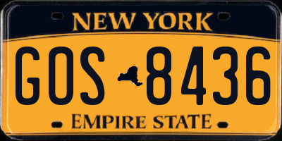 NY license plate GOS8436