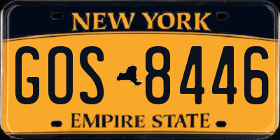NY license plate GOS8446