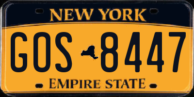 NY license plate GOS8447