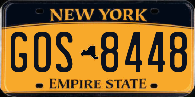 NY license plate GOS8448