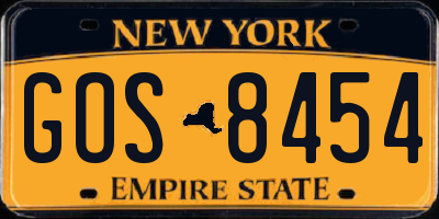 NY license plate GOS8454