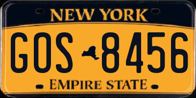 NY license plate GOS8456