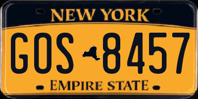 NY license plate GOS8457
