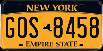NY license plate GOS8458