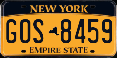 NY license plate GOS8459