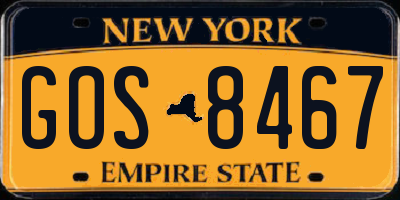 NY license plate GOS8467