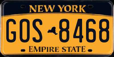 NY license plate GOS8468