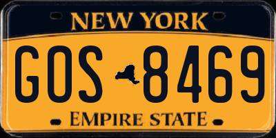 NY license plate GOS8469
