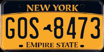 NY license plate GOS8473