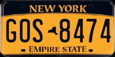 NY license plate GOS8474