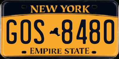 NY license plate GOS8480
