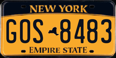 NY license plate GOS8483