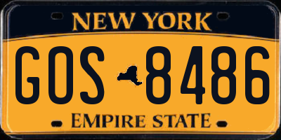 NY license plate GOS8486