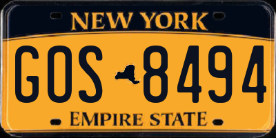 NY license plate GOS8494