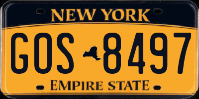 NY license plate GOS8497
