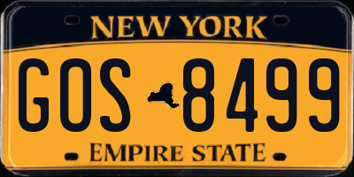 NY license plate GOS8499