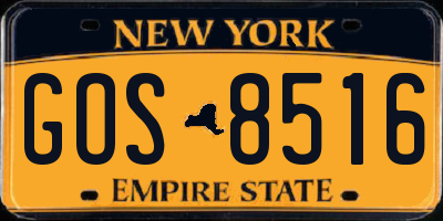 NY license plate GOS8516