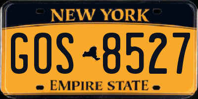 NY license plate GOS8527
