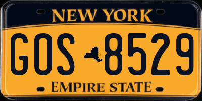 NY license plate GOS8529